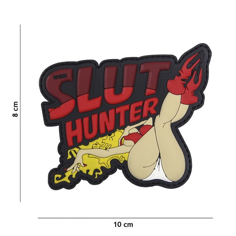 101 INC - Patch 3D PVC Slut hunter, Colour: Red