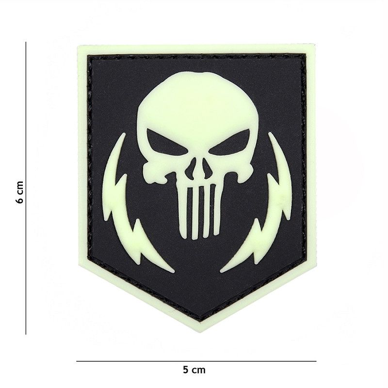 101 INC - Patch 3D PVC Punisher thunder strokes glow in the dark