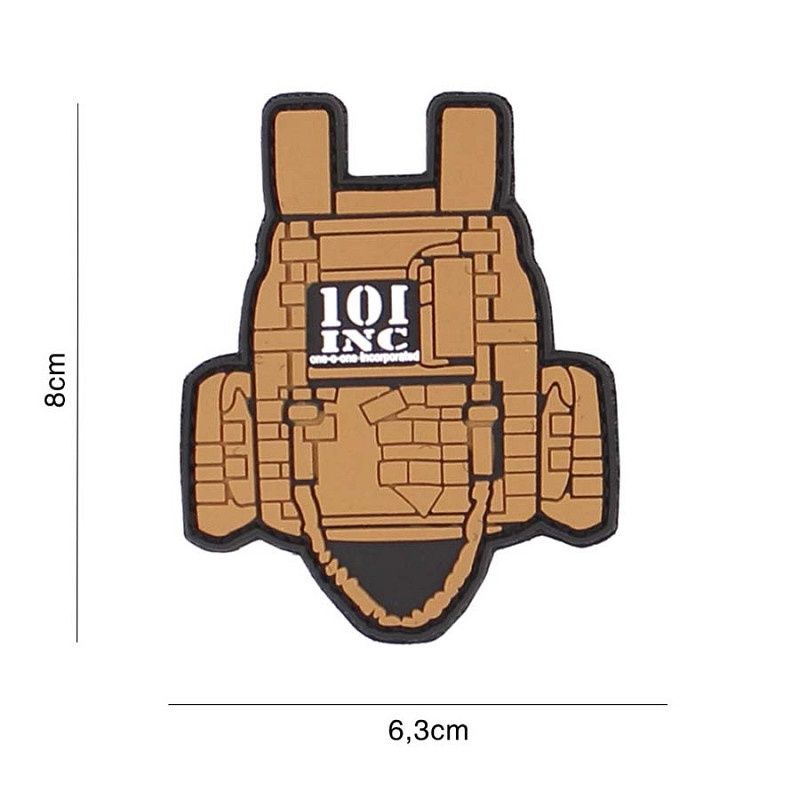 101 INC - Patch 3D PVC Tactical vest, Colour: Brown