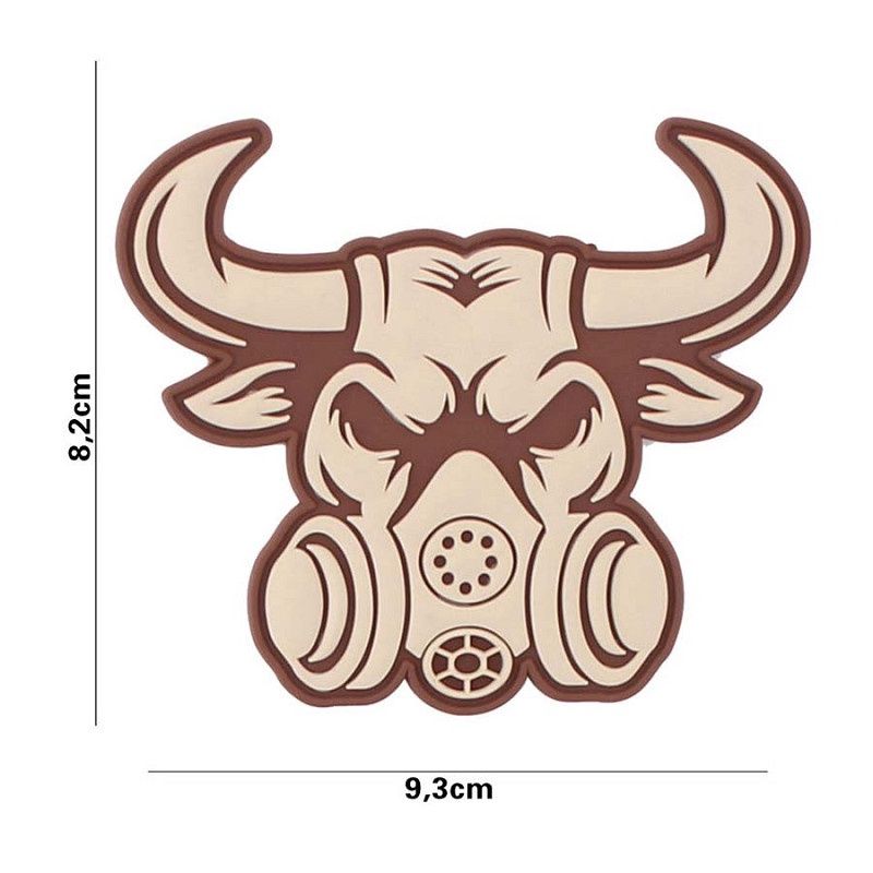 101 INC - Patch 3D PVC Gasmask Bull, Colour: Sand