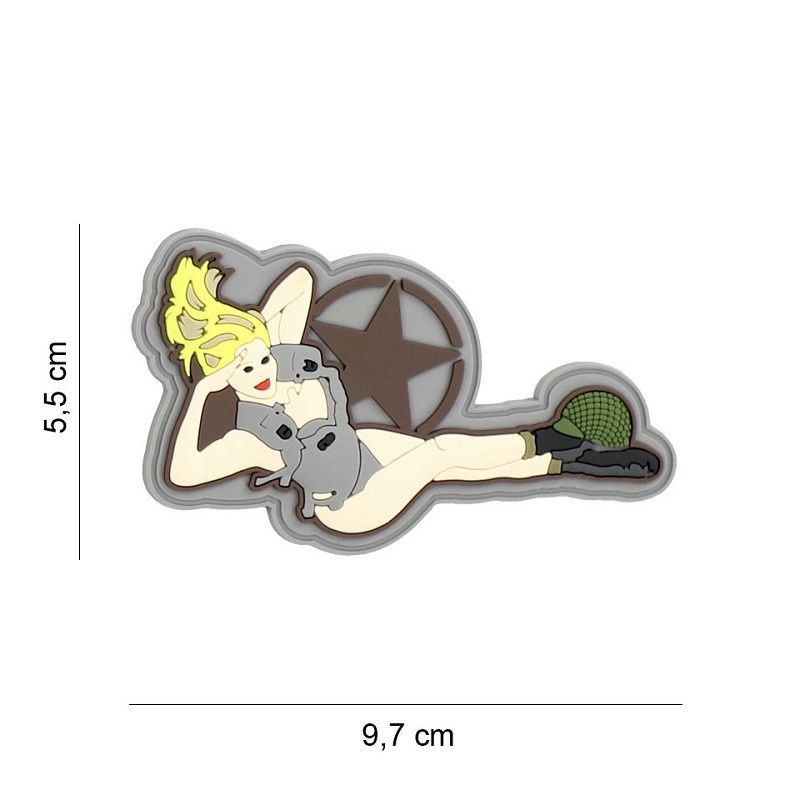 101 INC - Patch 3D PVC Pinup girl laying