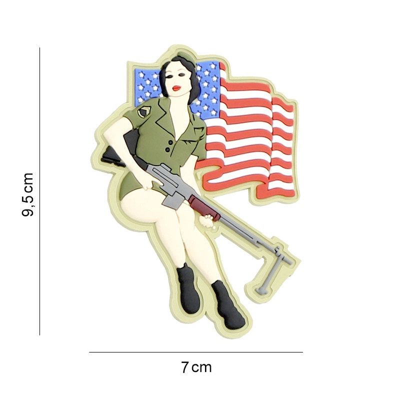 101 INC - Patch 3D PVC Pinup girl BAR