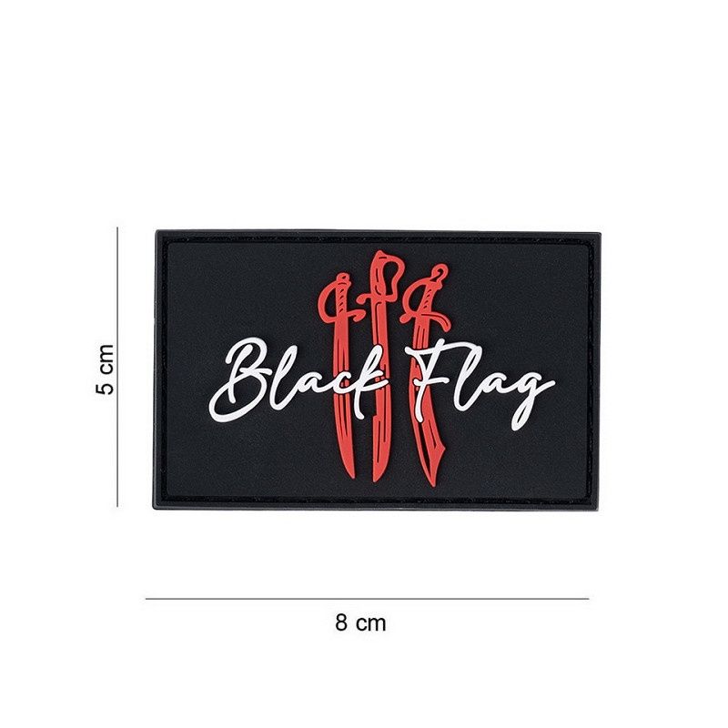 101 INC - Patch 3D PVC Black flag with swords
