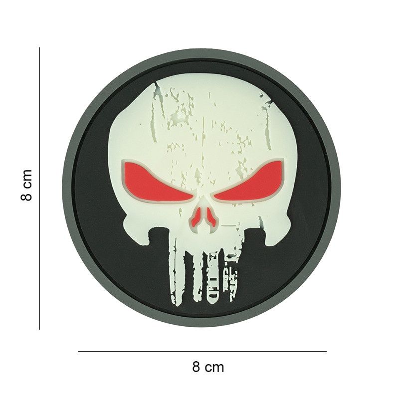 101 INC - Embleem 3D PVC Punisher red eyes glow in the dark