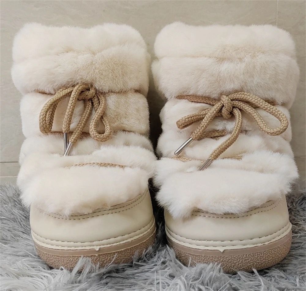 Golden Glow Fluff Boots