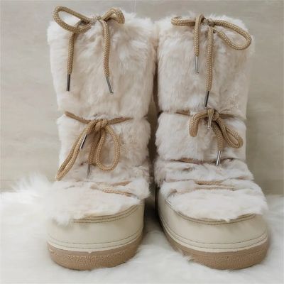 Golden Glow Fluff Boots