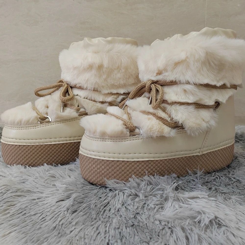 Golden Glow Fluff Boots