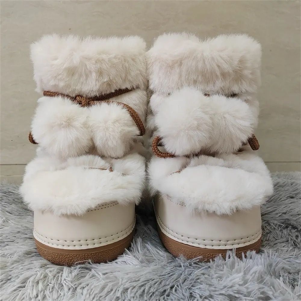 Golden Glow Fluff Boots