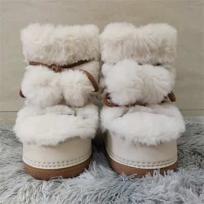 Golden Glow Fluff Boots