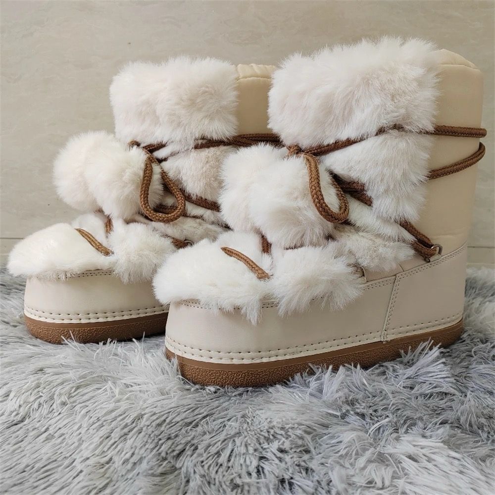 Golden Glow Fluff Boots