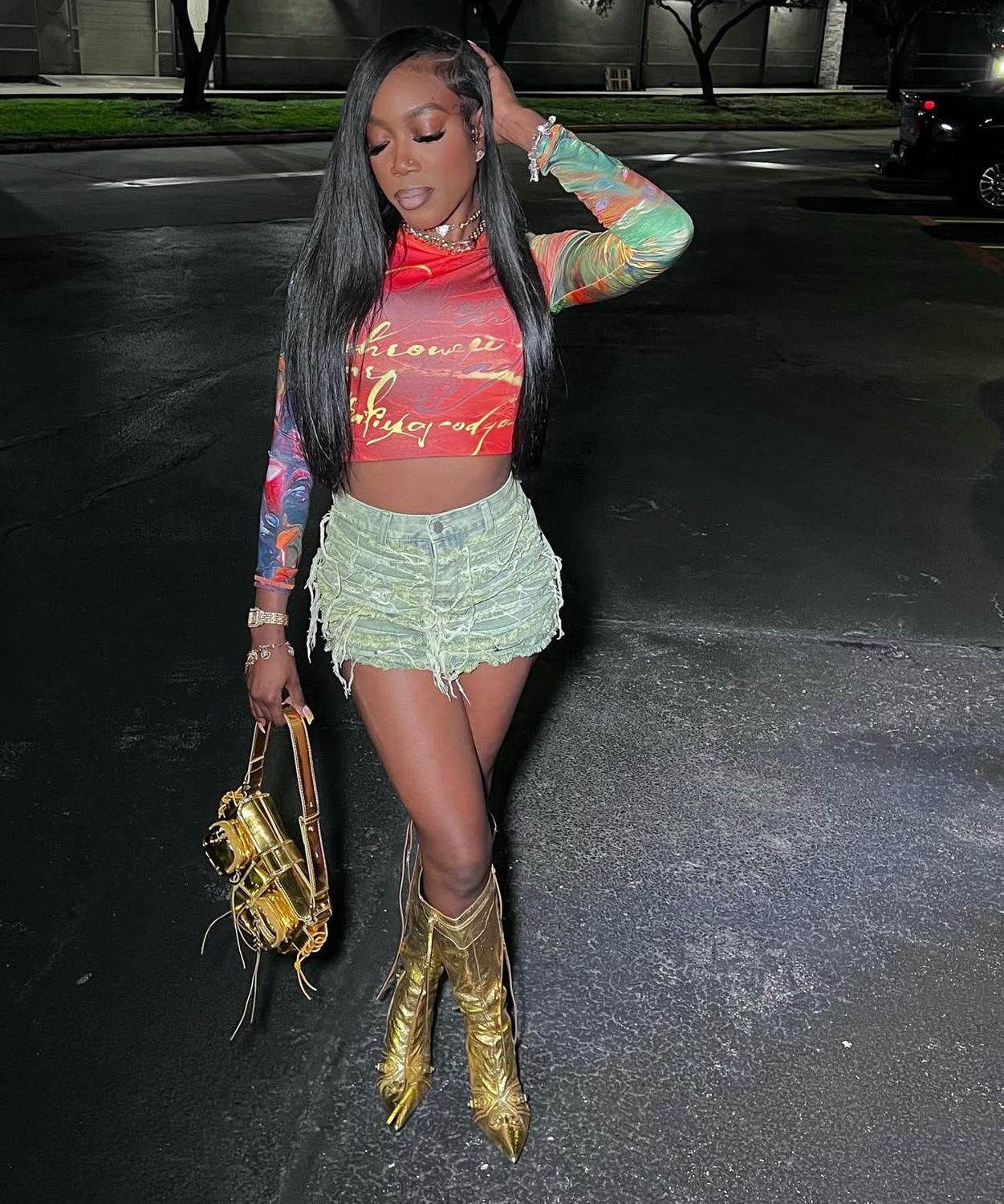 Love Language Mesh Crop Top