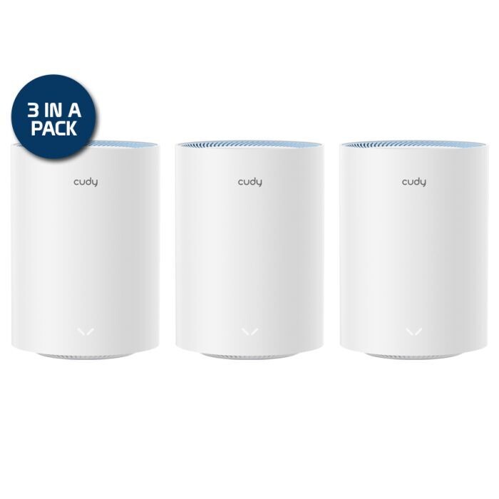 Cudy Dual Band WIFI 5 1200Mbps Fast Ethernet Mesh 3 Pack