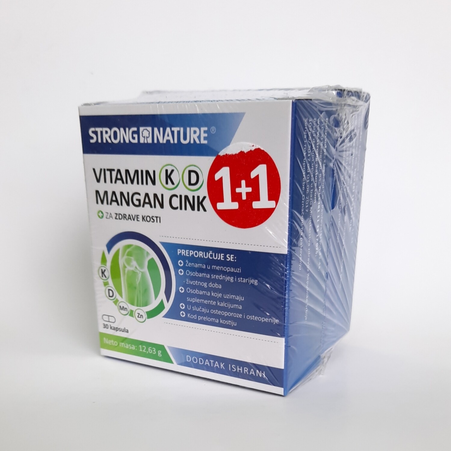 Strong Nature vitamin K, D, Mangan i Cink 30 kps 1+1 gratis