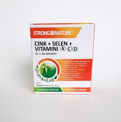Strong Nature Cink + Selen + vit A, C, D 30 kps Strong Nature Cink + Selen + vit A, C, D 30 kps