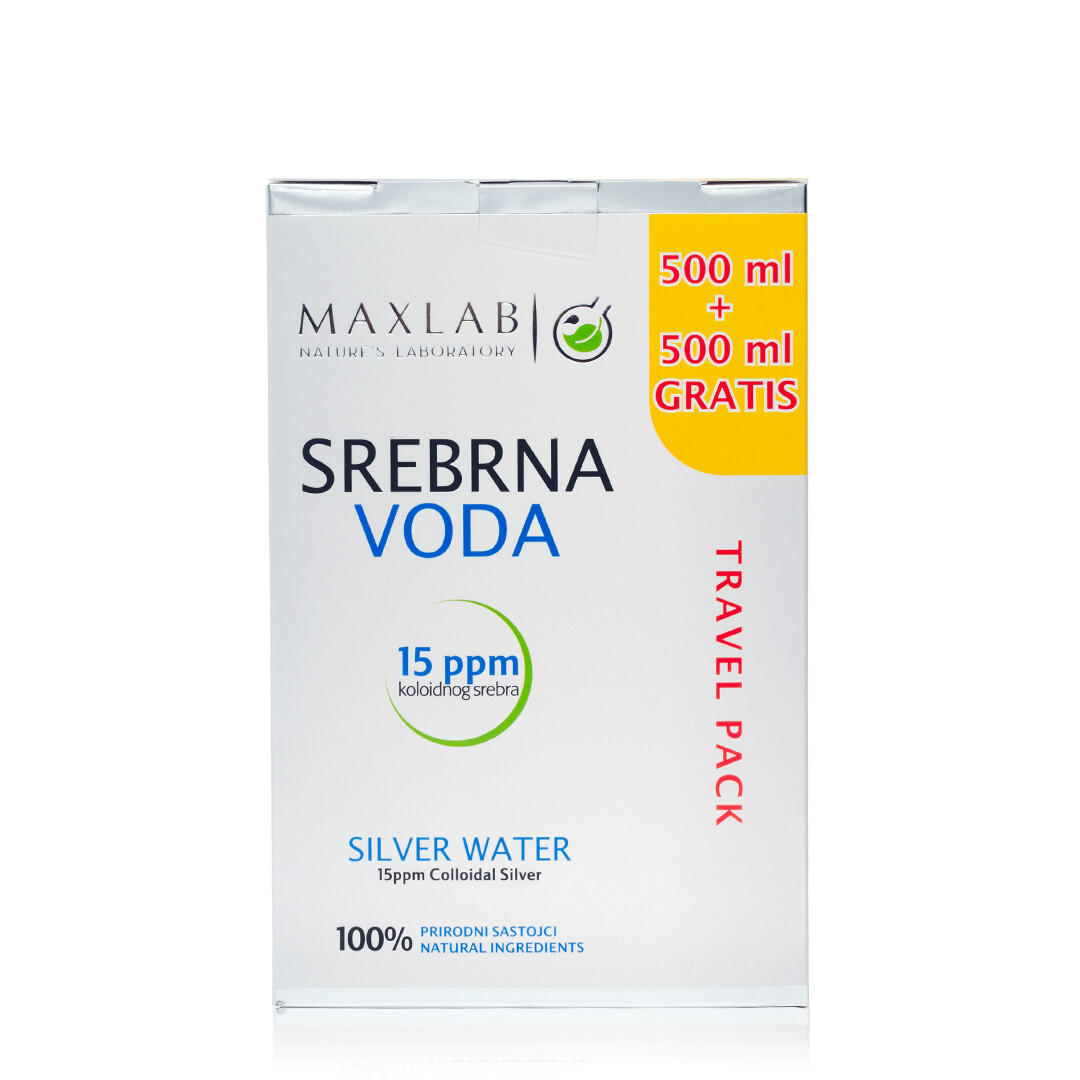 Maxlab - Koloidna srebrna voda 15 ppm 500 ml + 500 ml gratis (plastična ambalaža) Maxlab - Koloidna srebrna voda 15 ppm 500 ml + 500 ml gratis (plastična ambalaža)