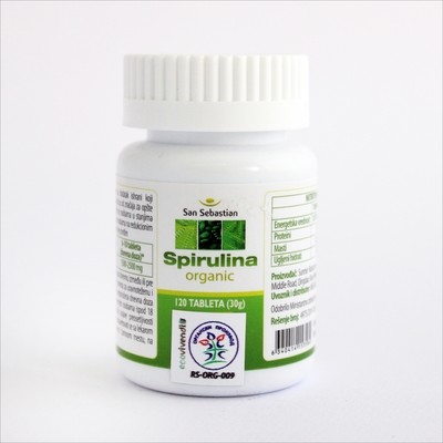 Spirulina San Sebastian 600 tbl (150 g) Spirulina San Sebastian 600 tbl (150 g)