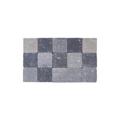 Klinker C Getrommeld Zwart Grijs 15X15X5CM