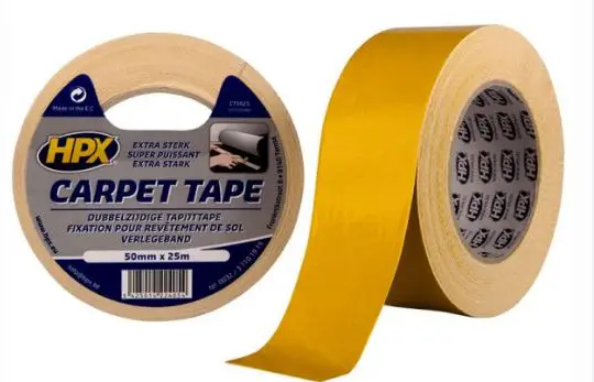 HPX Dubbelzijdige Tapijttape Wit 50 mm / 25 m