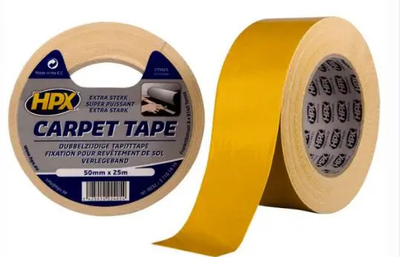 HPX Dubbelzijdige Tapijttape Wit 50 mm / 25 m