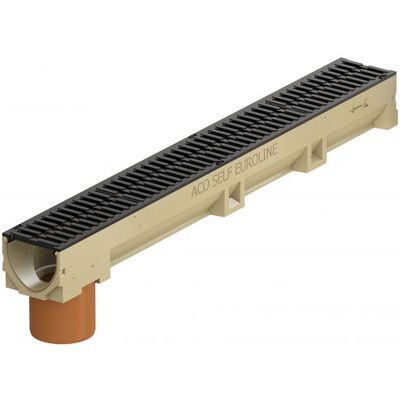 Aco Afvoergoot Euroline Antraciet Met Onderuitloop 100X11CM