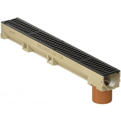 Aco Afvoergoot Euroline Antraciet Met Onderuitloop 100X11CM