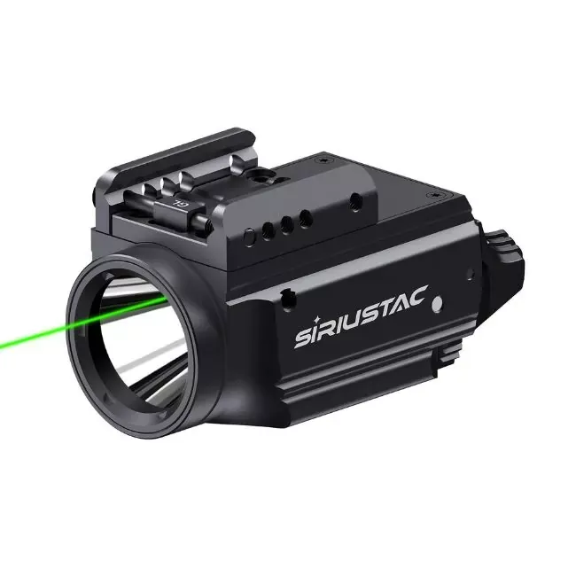 Siriustac Attachable Green Laser Tactical Flashlight Compatible with Glock and 1913 Rail– 1000 Lumens and 220m Throw
