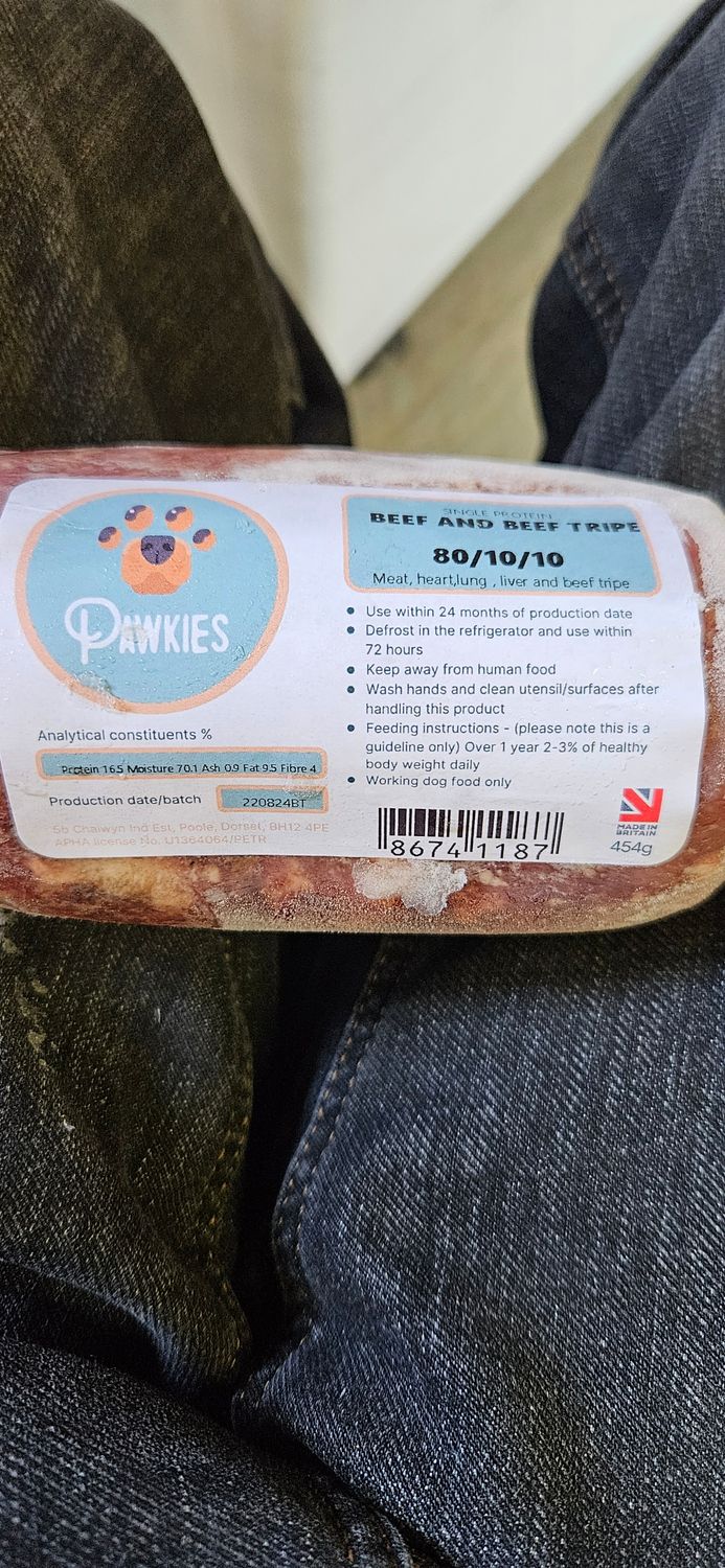 Pawkies Beef &amp; Beef Tripe 80-10-10