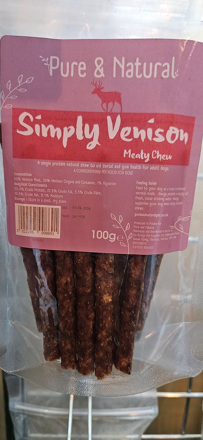 P&amp;N Meat Sticks Venison 100g