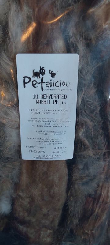 Dehydrated Rabbit Skins/Pelts Each