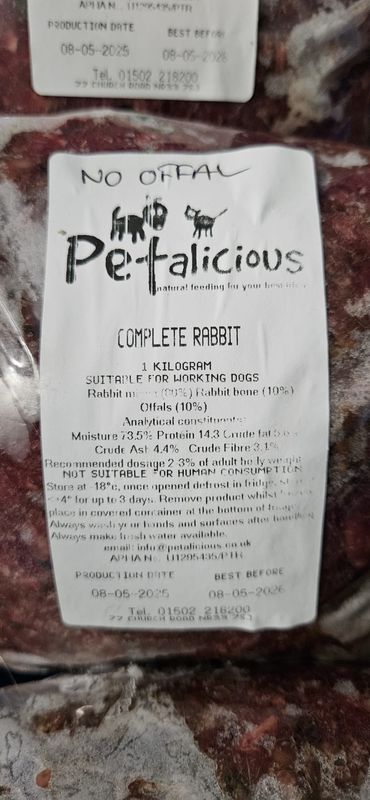 Petalicious No Offal Rabbit 1kg
