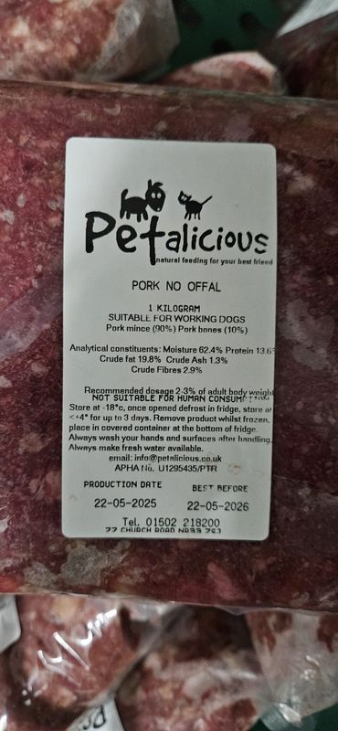 Petalicious No Offal Pork 1kg