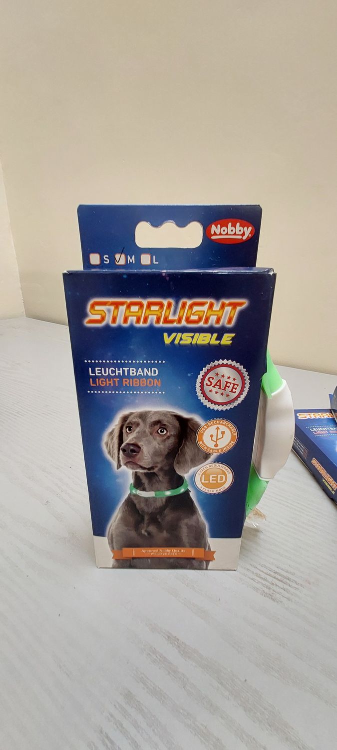 Nobby dog starlight led light ribbon collar green 55cm Medium