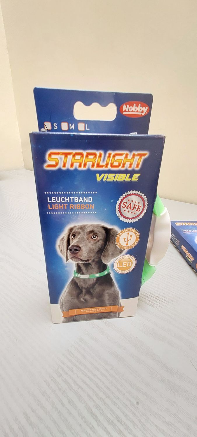 Nobby dog starlight led light ribbon collar green 40cm Small