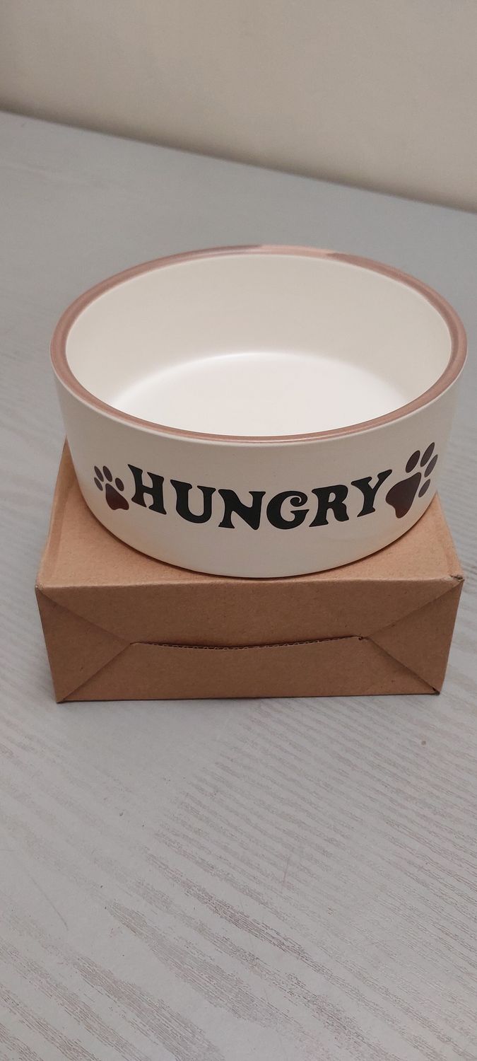 Nobby &quot;hungry&quot; ceramic bowl cream 7 inch