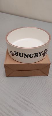 Nobby &quot;hungry&quot; ceramic bowl cream 7 inch