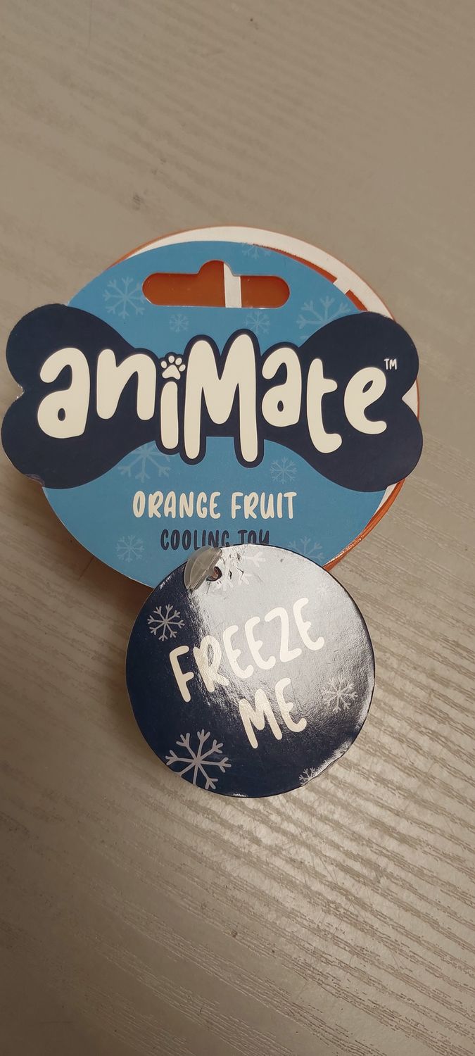 Animate orange fruit cooling dog chew