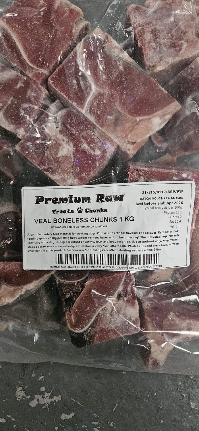Premium Raw Veal Boneless Chunks 1kg