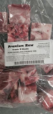 Premium Raw Pork Boneless Chunks 1kg