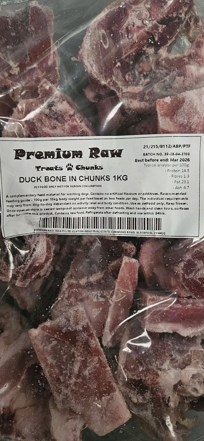 Premium Raw Duck Bone In Chunks 1kg