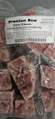 Premium Raw Chicken Boneless Chunks 1kg
