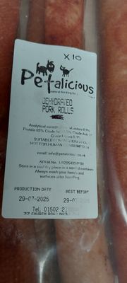 Dehydrated pork rolls large x 10
