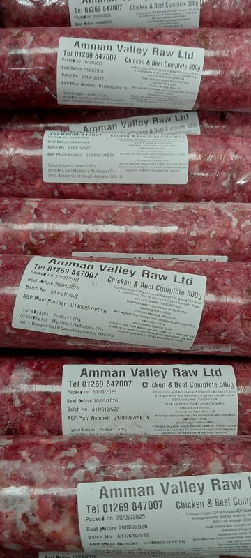Amman Valley Raw Chicken &amp; Beef Complete 80-10-10 500g