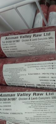 Amman Valley Raw Chicken &amp; Lamb Complete 80-10-10 500g