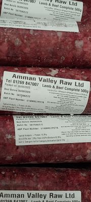 Amman Valley Raw Lamb &amp; Beef Complete 80-10-10 500g