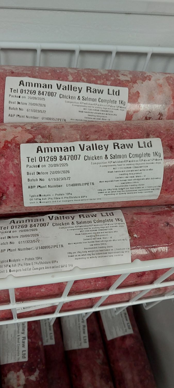 Amman Valley Raw Chicken &amp; Salmon Complete 80-10-10 1kg