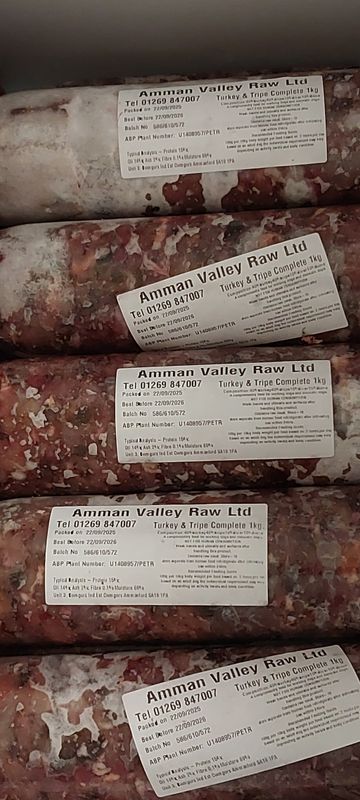 Amman Valley Turkey &amp; Tripe 1kg Complete 80-10-10