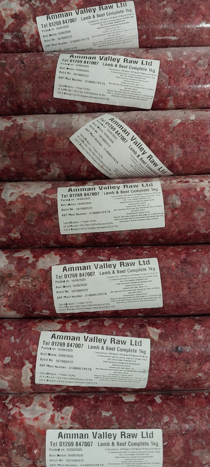 Amman Valley Raw Lamb &amp; Beef Complete 80-10-10 1kg
