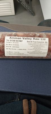Amman Valley Raw Duck &amp; Tripe Complete 80-10-10 1kg
