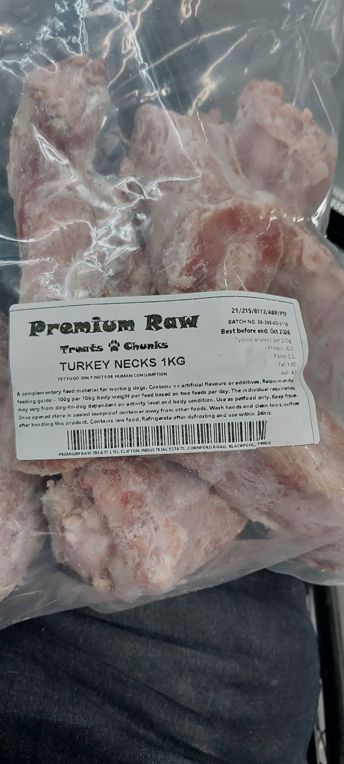 Premium Raw Turkey Necks 1kg