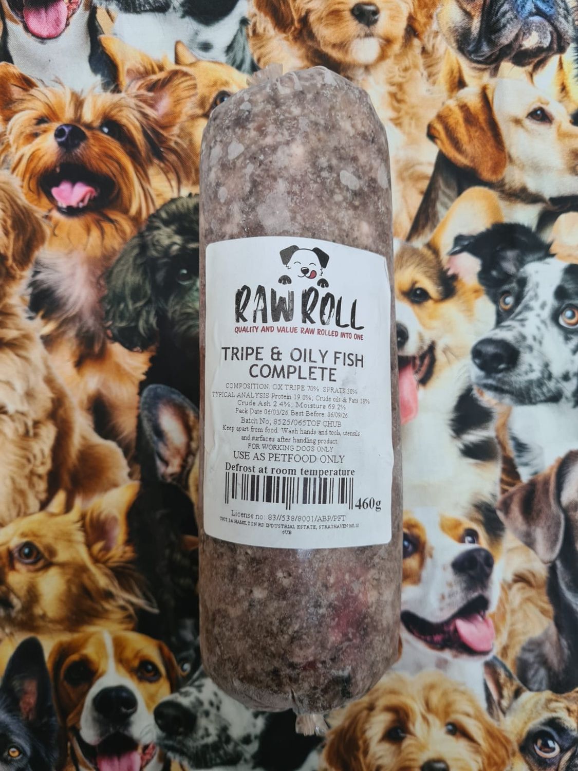 Raw Rolls Tripe &amp; Oily Fish Complete 460g